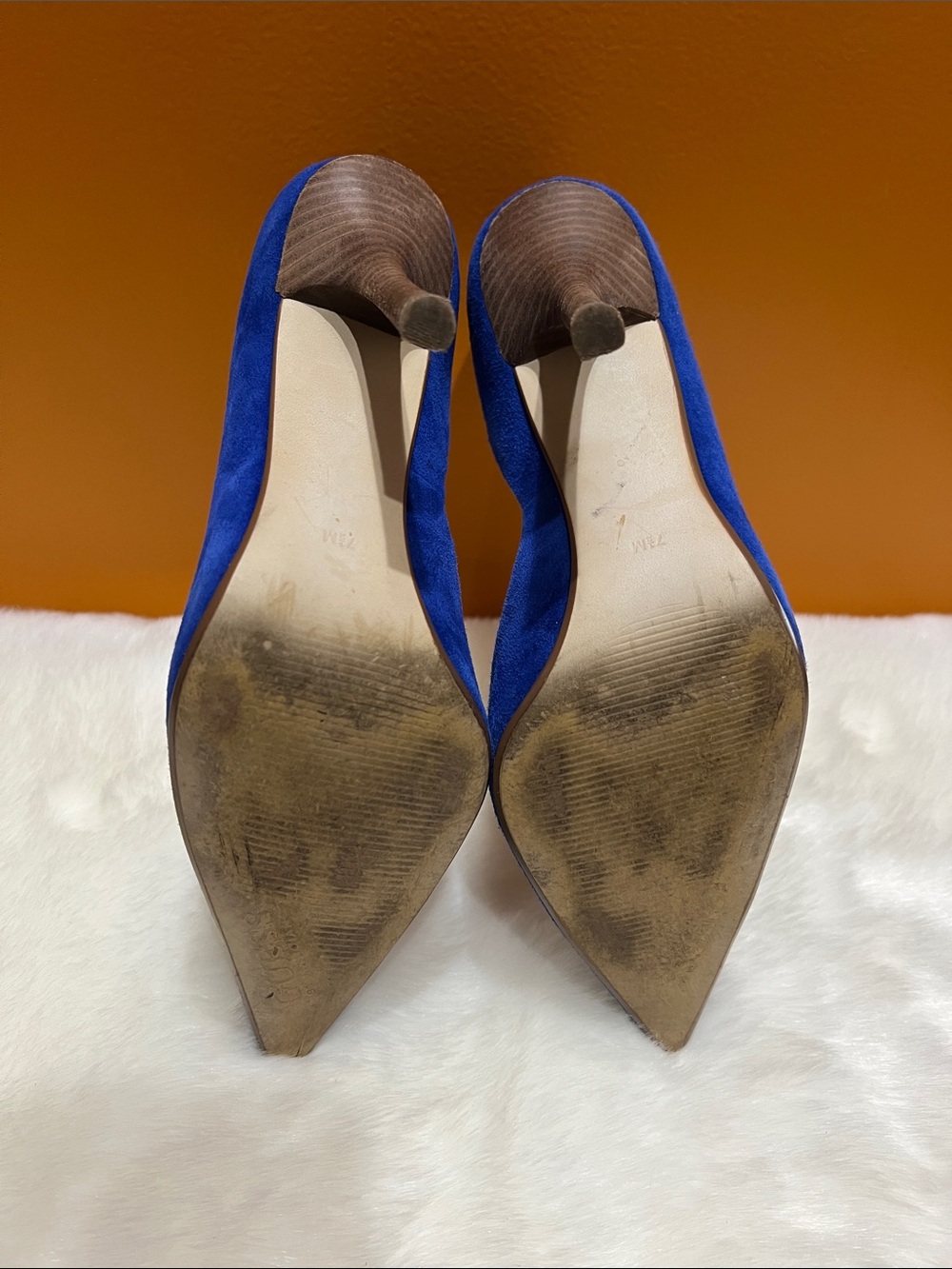 Guess by Marciano Genuine Suede GWCarrie Pointed Toe Cobalt Blue Pumps Heels 7.5 - Picture 6 of 12